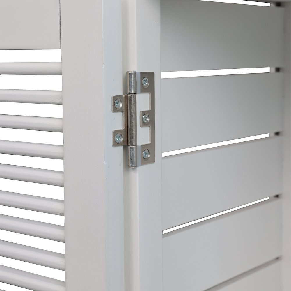 Solstice Pine Wood Bathroom Floor Storage Cabinet, White