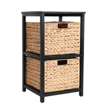 Cohen Acacia Wood 2-Tier Storage Cabinet, Black