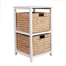 Cohen Acacia Wood 2-Tier Storage Cabinet, White
