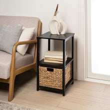 Cohen Acacia Wood 2-Tier Storage Cabinet, Black