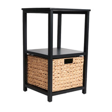 Cohen Acacia Wood 2-Tier Storage Cabinet, Black