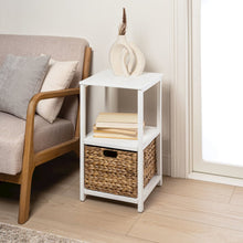 Cohen Acacia Wood 2-Tier Storage Cabinet, White
