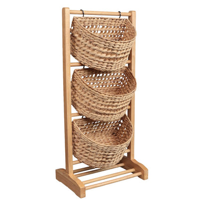 Havana Pine Wood 3-Tier Floor Stand, Natural