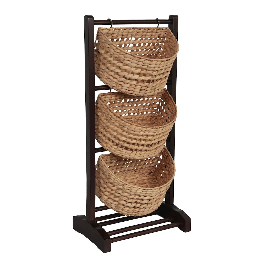 Havana Pine Wood 3-Tier Floor Stand, Brown