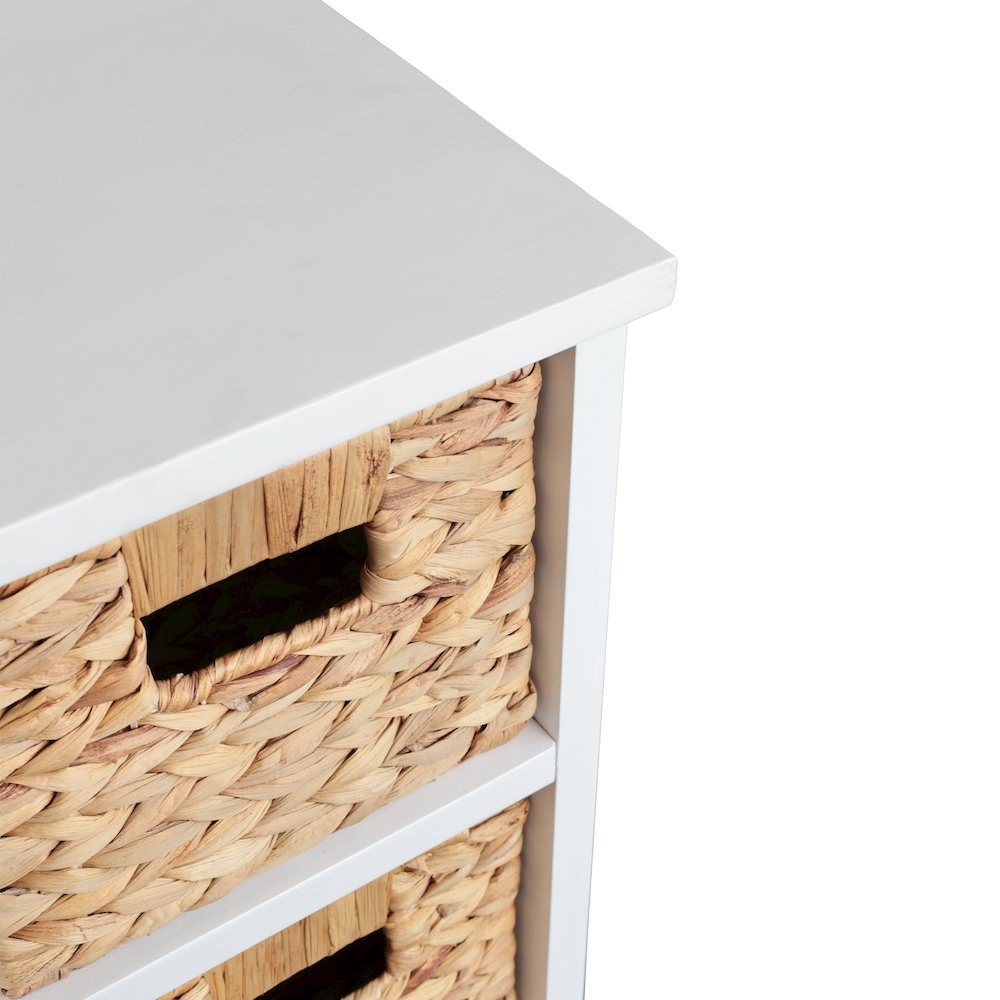 Cohen Pine Wood 3-Tier Storage Cabinet, White