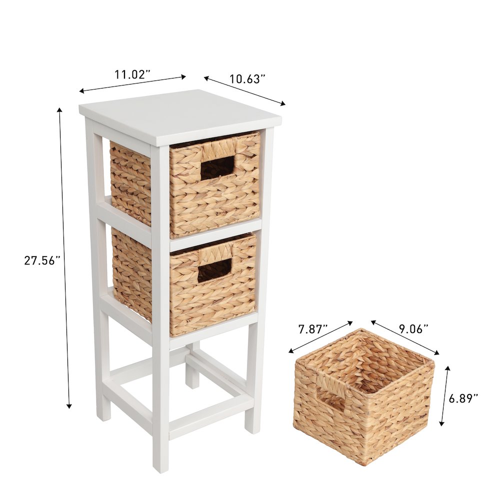 Cohen Pine Wood 3-Tier Storage Cabinet, White