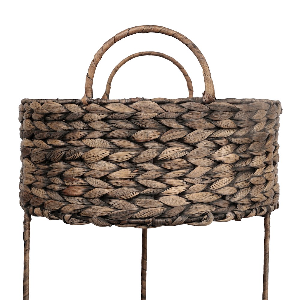 Levity Water Hyacinth 3-Tier Round Storage Rack, Brown