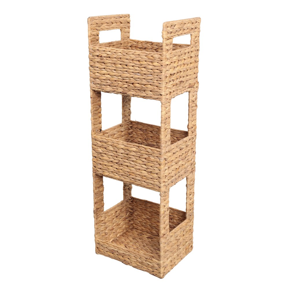 Savannah Water Hyacinth 3-Tier Storage Tower, Natural
