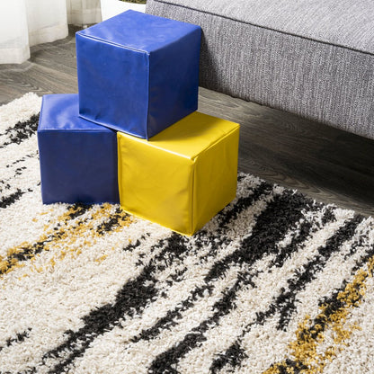 Nova Modern Bold Strie Shag Area Rug