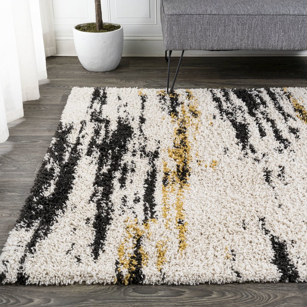 Nova Modern Bold Strie Shag Area Rug