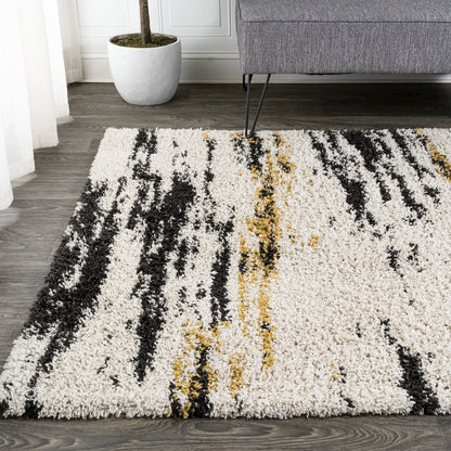 Nova Modern Bold Strie Shag Area Rug