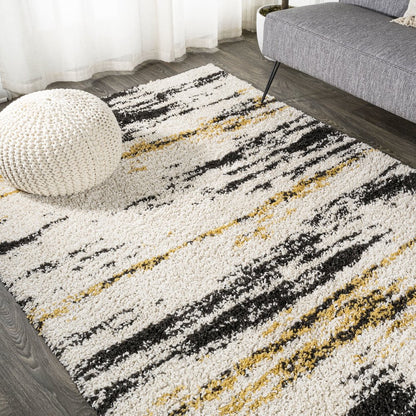Nova Modern Bold Strie Shag Area Rug