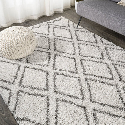 Soller Diamond Trellis Shag Area Rug