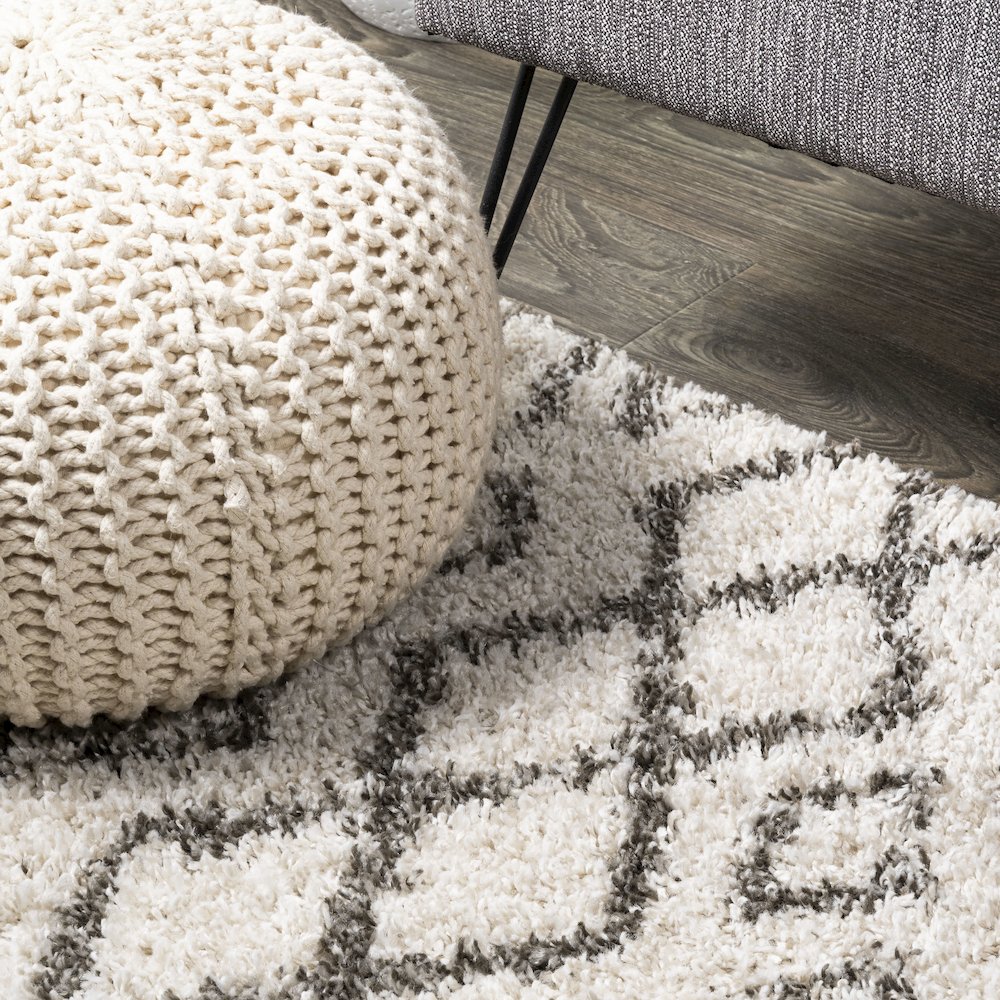 Algaida Moroccan Diamond Shag Area Rug