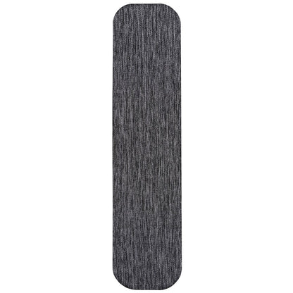 Radius Corner Solid Dark Gray 2 ft. x 8 ft. Indoor/Outdoor Shaped Runner Rug