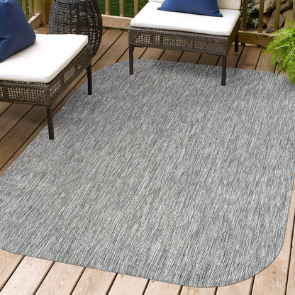 Miles Modern Minimalist Radius Corner SolidIndoor/Outdoor Shaped  Rug