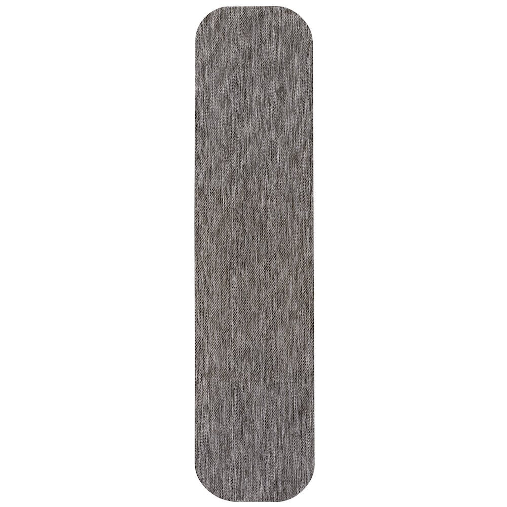 Radius Corner Solid Light Brown 2 ft. x 8 ft. Indoor/Outdoor Shaped Runner Rug