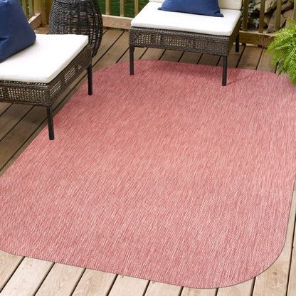 Miles Modern Minimalist Radius Corner SolidIndoor/Outdoor Shaped  Rug