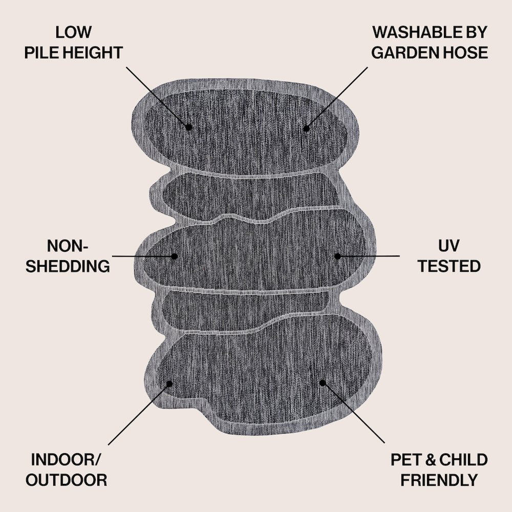 Jasper Modern Rustic Abstract   Indoor/Outdoor Shaped  Rug