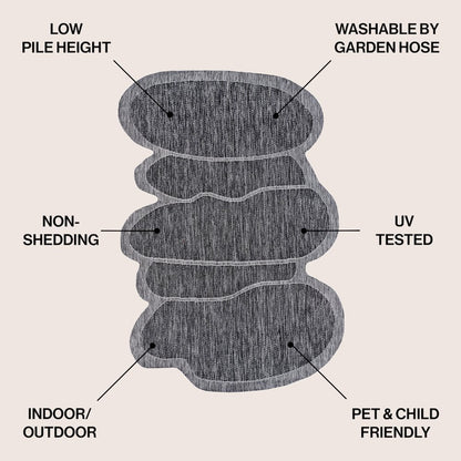 Jasper Modern Rustic Abstract   Indoor/Outdoor Shaped  Rug