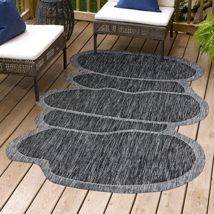 Jasper Modern Rustic Abstract   Indoor/Outdoor Shaped  Rug