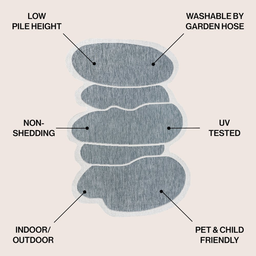 Jasper Modern Rustic Abstract   Indoor/Outdoor Shaped  Rug