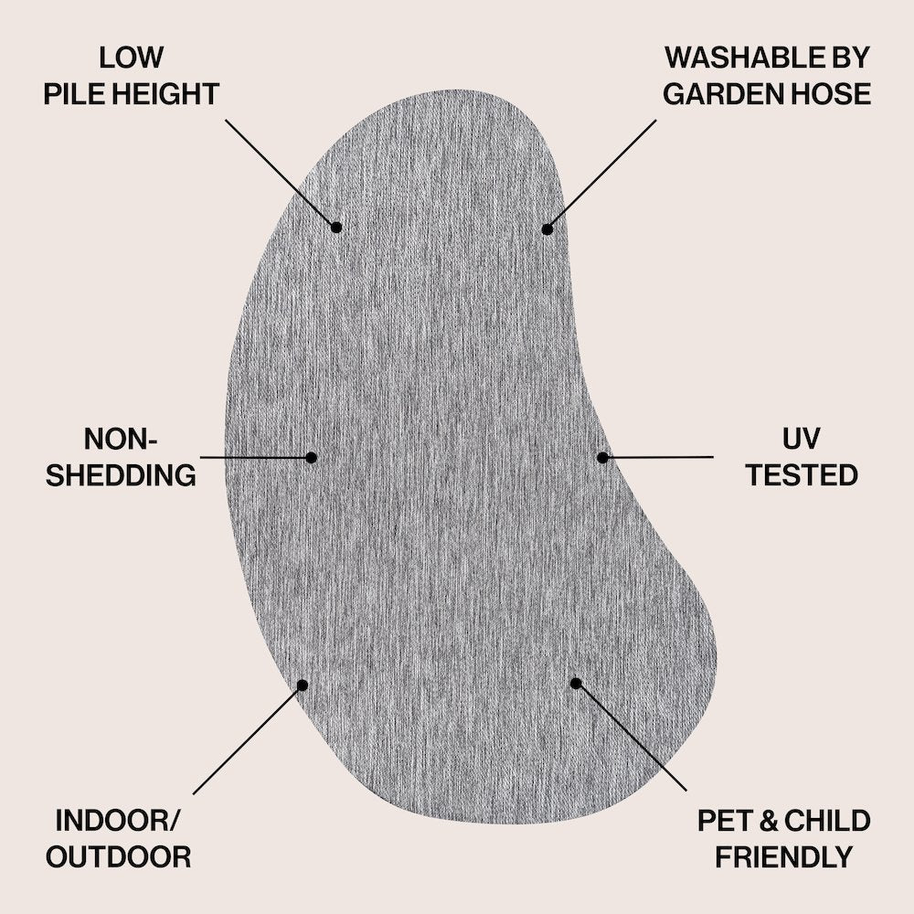 Evan Modern Rustic Organic CurveIndoor/Outdoor Shaped  Rug