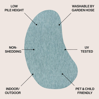 Evan Modern Rustic Organic CurveIndoor/Outdoor Shaped  Rug