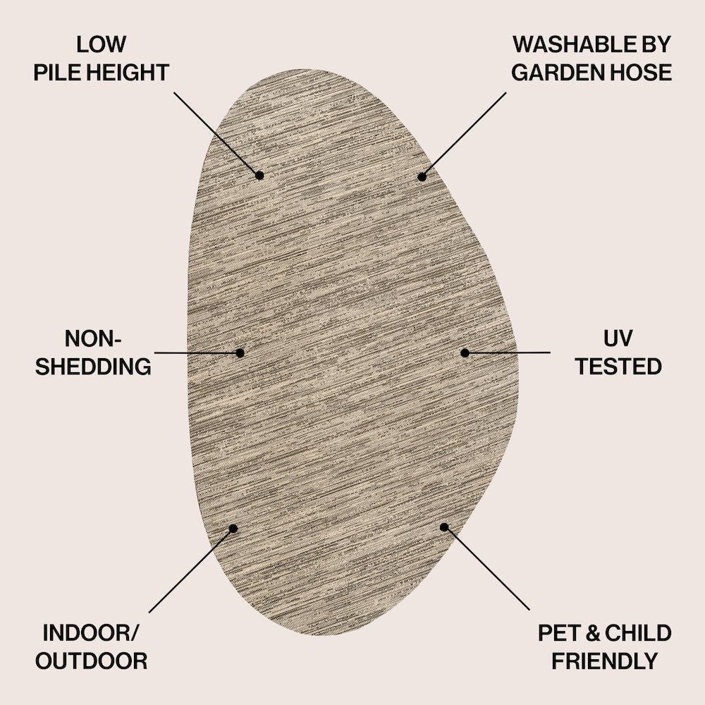 Callan Modern Rustic Abstract Beige  Indoor/Outdoor Shaped  Rug