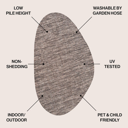 Callan Modern Rustic Abstract Natural   Indoor/Outdoor Shaped  Rug
