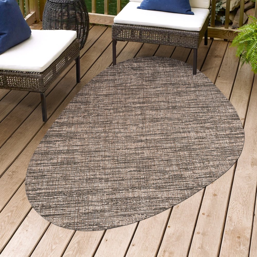 Callan Modern Rustic Abstract Natural   Indoor/Outdoor Shaped  Rug
