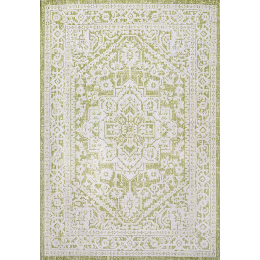 Sinjuri Medallion Textured Weave Indoor/Outdoor Area Rug