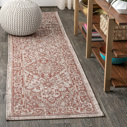 Rozetta Boho Medallion Textured Weave Indoor/Outdoor Area Rug