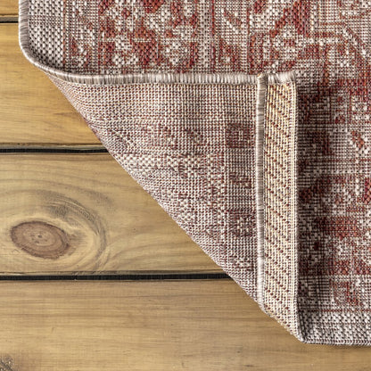Rozetta Boho Medallion Textured Weave Indoor/Outdoor Area Rug