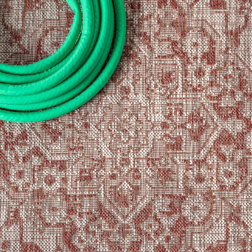 Rozetta Boho Medallion Textured Weave Indoor/Outdoor Area Rug