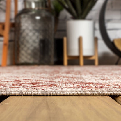 Rozetta Boho Medallion Textured Weave Indoor/Outdoor Area Rug