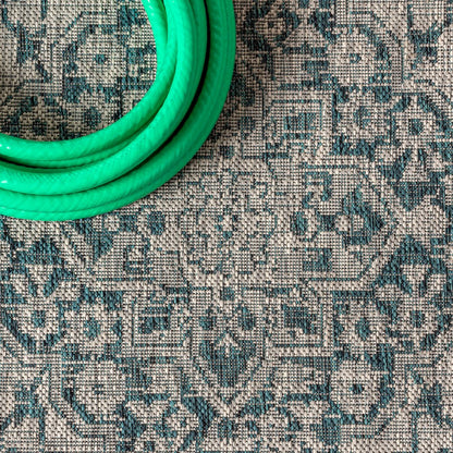 Rozetta Boho Medallion Textured Weave Indoor/Outdoor Area Rug
