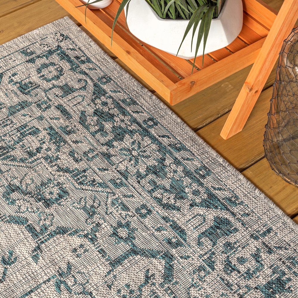 Rozetta Boho Medallion Textured Weave Indoor/Outdoor Area Rug