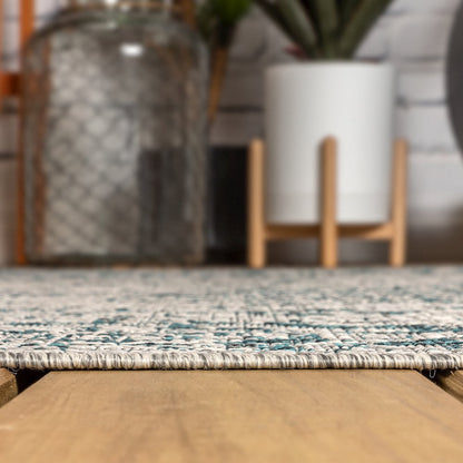 Rozetta Boho Medallion Textured Weave Indoor/Outdoor Area Rug