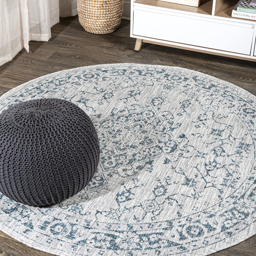 Rozetta Boho Medallion Textured Weave Indoor/Outdoor Area Rug