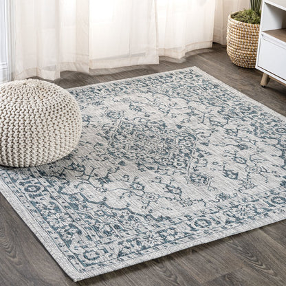 Rozetta Boho Medallion Textured Weave Indoor/Outdoor Area Rug