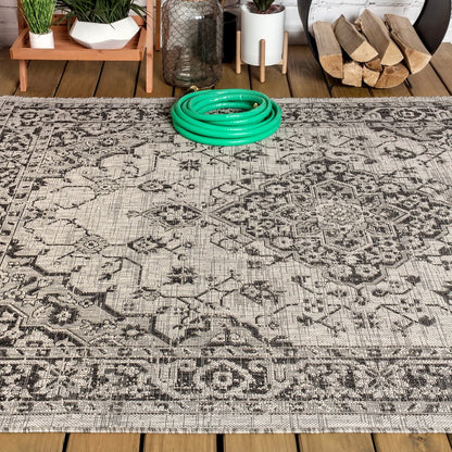 Rozetta Boho Medallion Textured Weave Indoor/Outdoor Area Rug