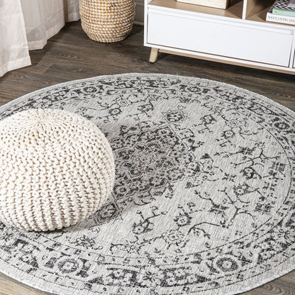 Rozetta Boho Medallion Textured Weave Indoor/Outdoor Area Rug