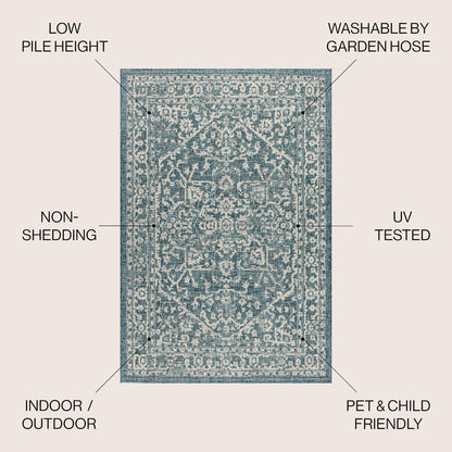 Malta Bohemian Medallion TetuWeaveIndoor/Outdoor  Rug