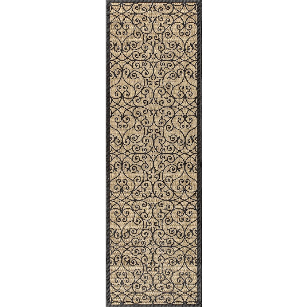 Madrid Vintage Filigree Textured Weave Indoor/Outdoor Runner Rug