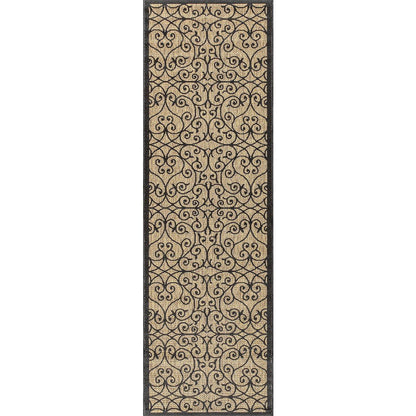 Madrid Vintage Filigree Textured Weave Indoor/Outdoor Runner Rug