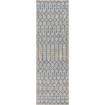 Ourika Moroccan Geometric Textured Weave Indoor/Outdoor Runner Rug