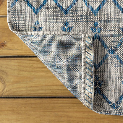 Ourika Moroccan Geometric Textured Weave Indoor/Outdoor Runner Rug
