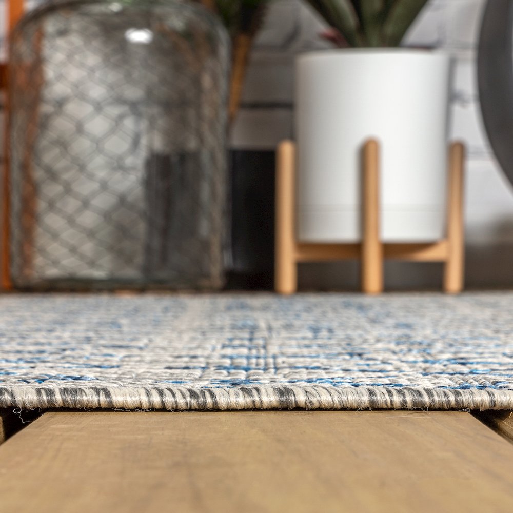 Ourika Moroccan Geometric Textured Weave Indoor/Outdoor Runner Rug