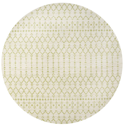 Ourika Moroccan Geometric Textured Weave Indoor/Outdoor Round Rug